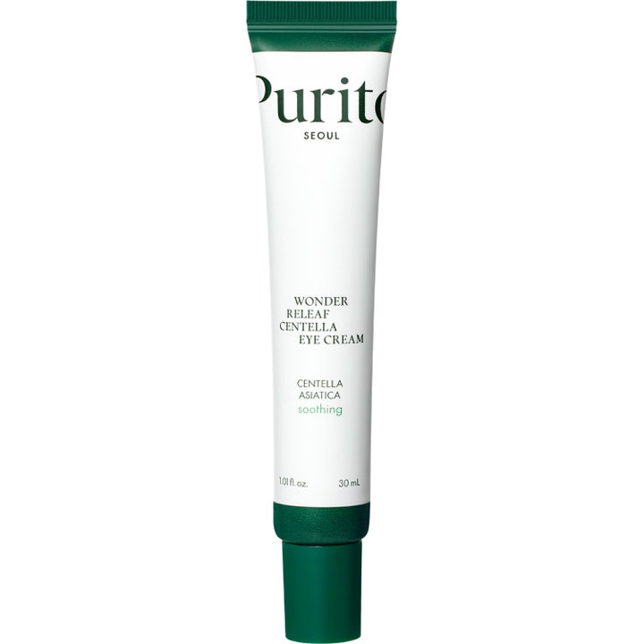 Purito Seoul Wonder Releaf Centella Eye Cream 30 ml beroligende øjencreme i hvid plasttube med mørkegrønt låg
