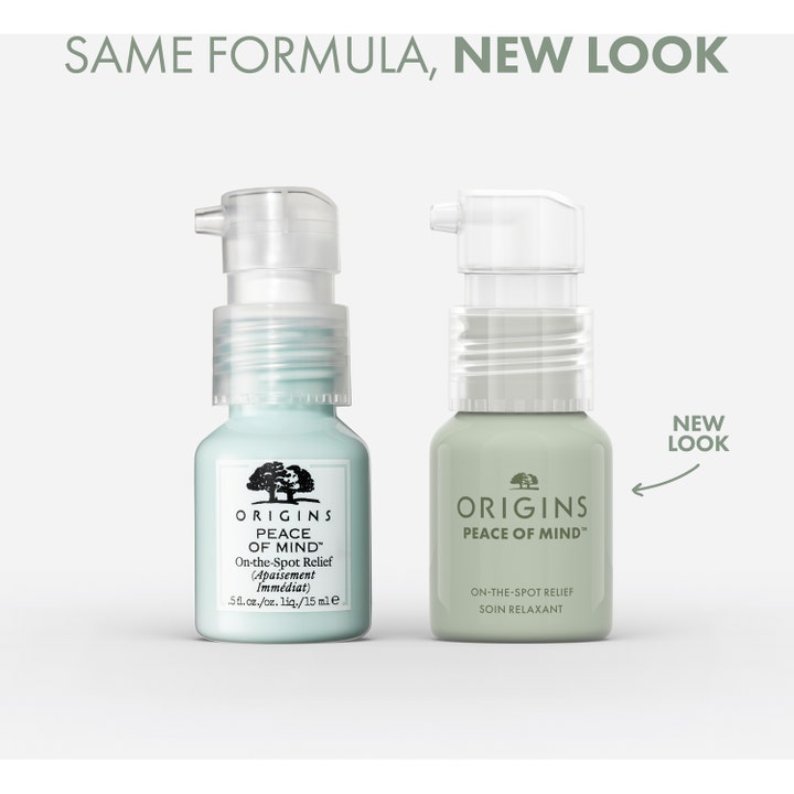 Origins Peace Of Mind On The Spot Relief 15 ml beroligende spot treatment i nyt og gammelt flaskedesign