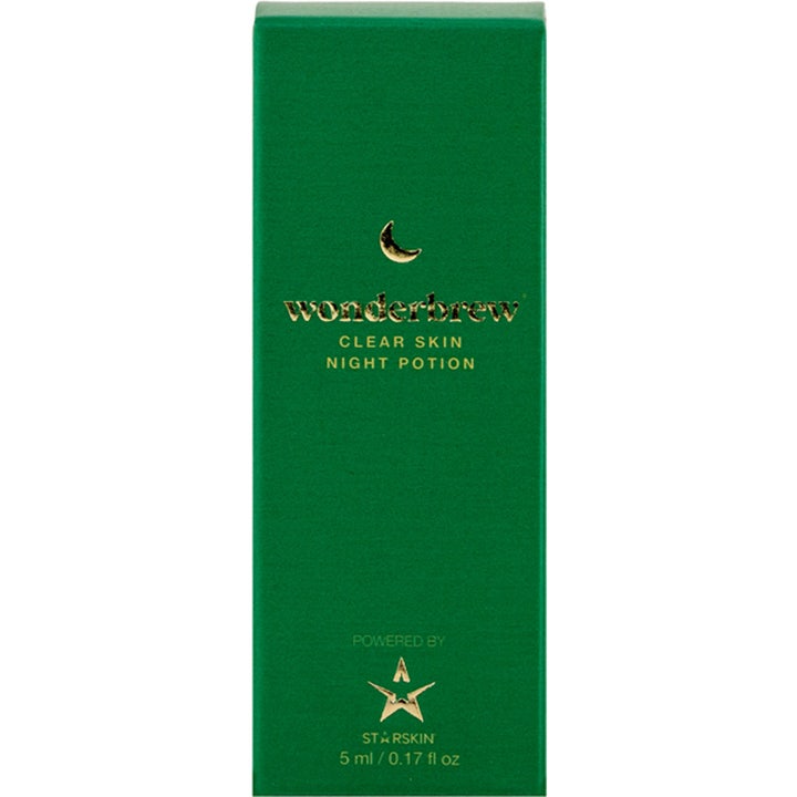 Starskin Wonderbrew Clear Skin Night Serum 5 ml ansigtsserum i grøn æske med guldskrift og månesymbol