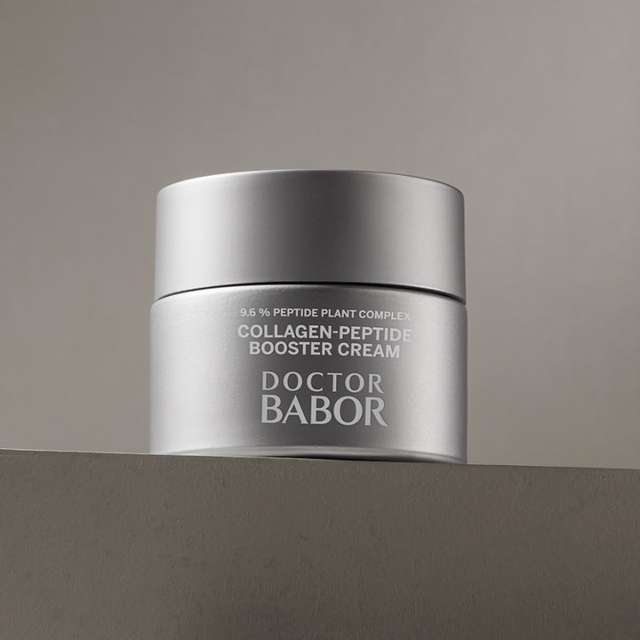 Babor Collagen-Peptide Booster Cream 50 ml opstrammende ansigtscreme i en stilren sølvfarvet krukke