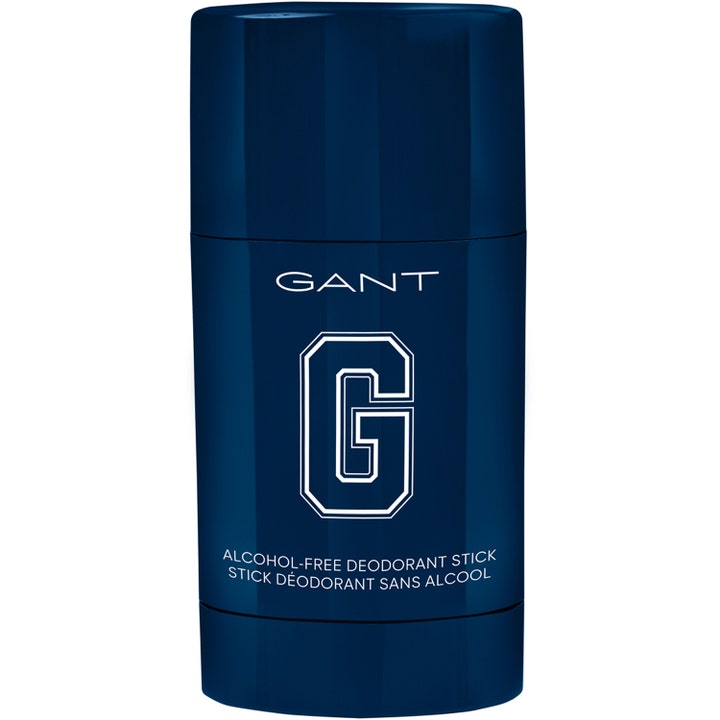 Gant Alcohol-Free Deodorant Stick alkoholfri deodorant i en mørkeblå beholder med et stort hvidt G logo