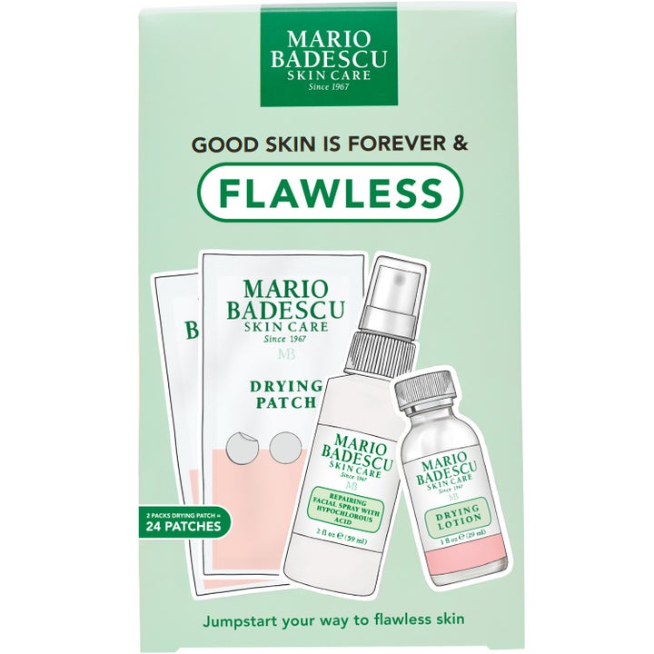 Mario Badescu Good Skin Is Forever & Flawless Kit 1 stk hudplejesæt mod urenheder i lysegrøn æske med Drying Lotion.