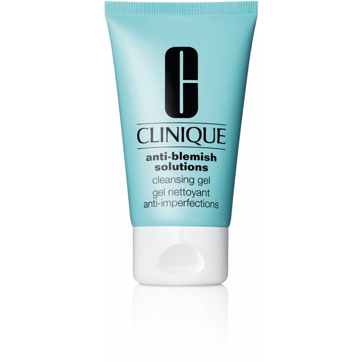 Clinique Anti-Blemish Solutions Cleansing Gel 125 ml mod urenheder i lyseblå tube med hvidt vippelåg