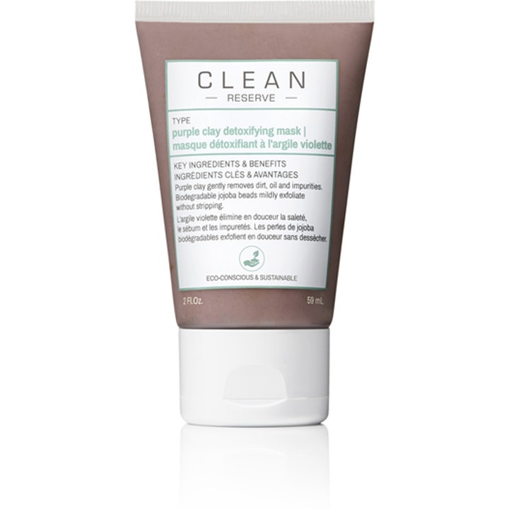 Clean Reserve Purple Clay Detoxifying Mask 59 ml rensende ansigtsmaske i brun tube der fjerner urenheder med lilla ler.