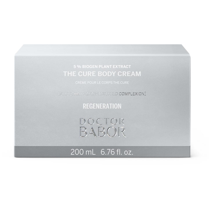 Doctor Babor The Cure Body Cream 200 ml regenererende kropscreme i sølvæske med 5% biogen planteekstrakt.