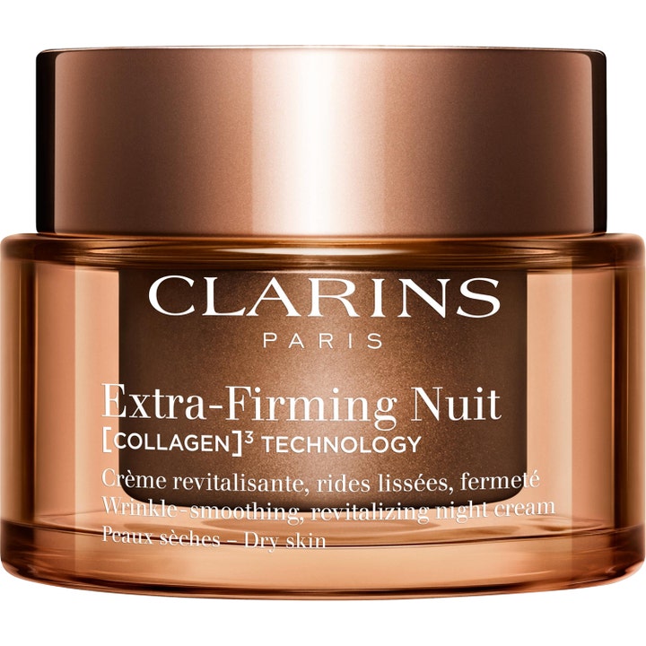 Clarins Extra-Firming Nuit 50 ml opstrammende natcreme i elegant krukke af brunt glas med bronzelåg