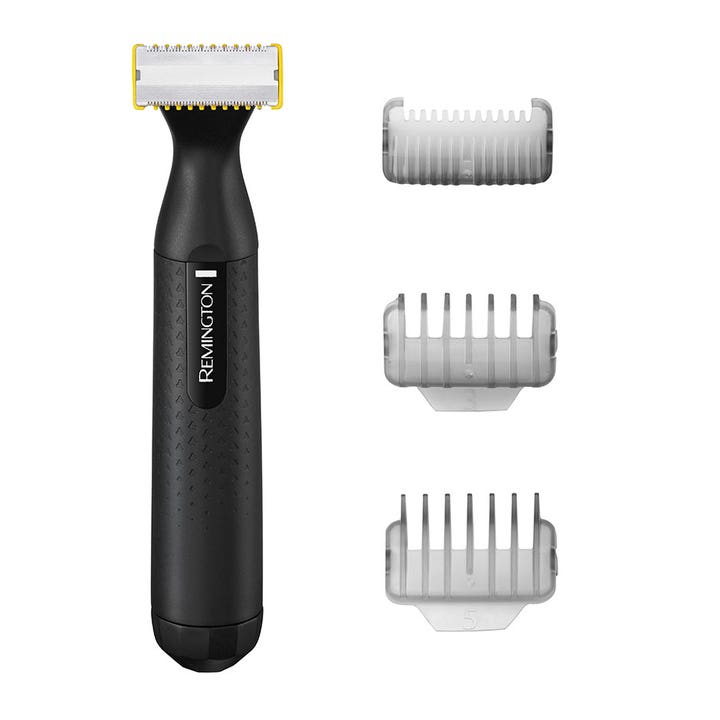 Remington Omniblade HG1000 1 stk skægtrimmer til tæt barbering med tre medfølgende grå afstandskamme.