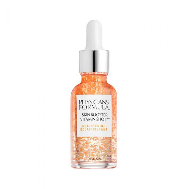 Physicians Formula Skin Booster Vitamin Shot 30 ml lysnende ansigtsserum i glasflaske med pipette og orange perler