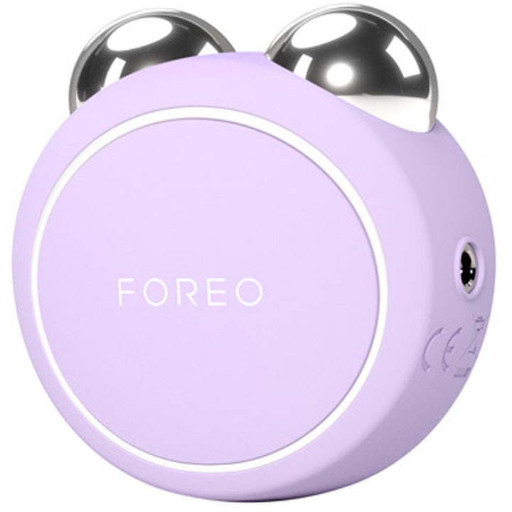 FOREO BEAR 2 go Lavender 1 stk. mikrostrøm til ansigtstoning i lavendelfarvet design med sølv metalkugler