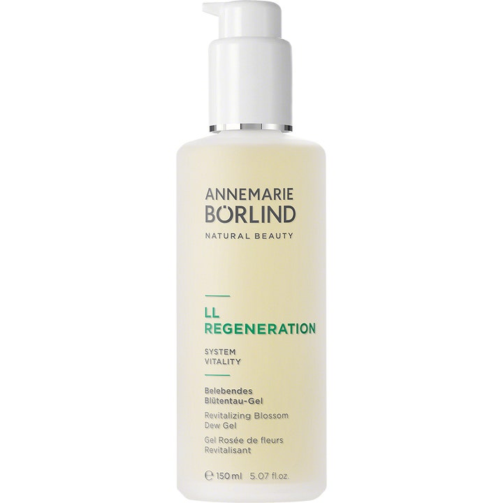 Annemarie Börlind LL Regeneration 150 ml revitaliserende ansigtsgel i hvid pumpeflaske med cremet indhold