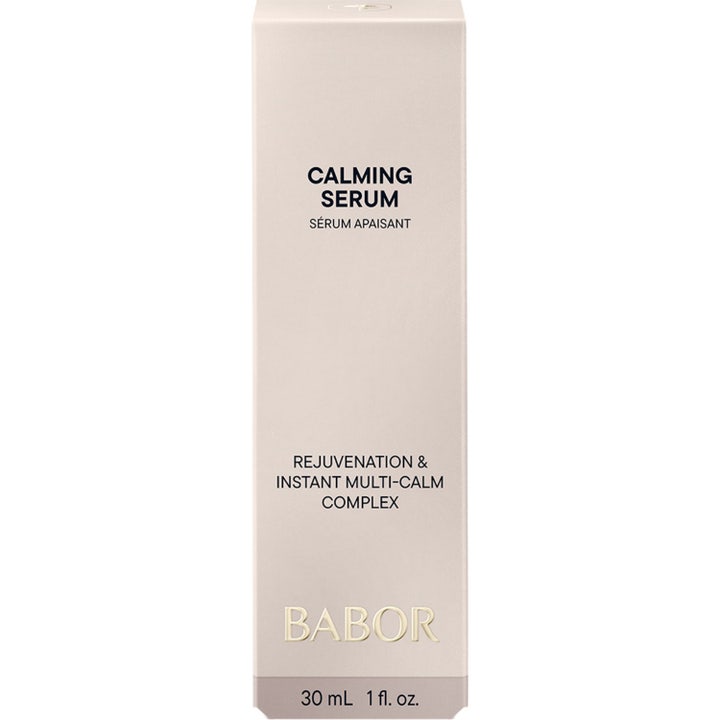 Babor Calming Serum 30 ml beroligende ansigtsserum til irriteret hud i hvid emballage med lyserødt felt