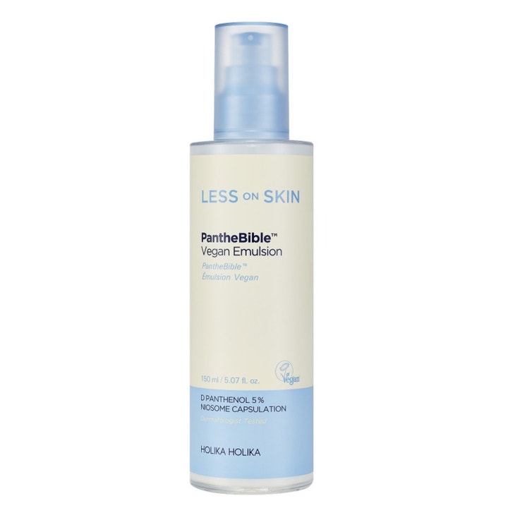 Holika Holika Less On Skin PantheBible Vegan Emulsion 150 ml beroligende ansigtscreme i flaske med pumpe