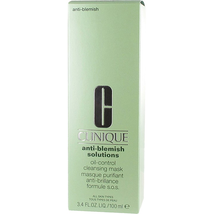Clinique Anti Blemish Solutions Oil-Control Cleansing Mask 100 ml rensende ansigtsmaske i lysegrøn papemballage