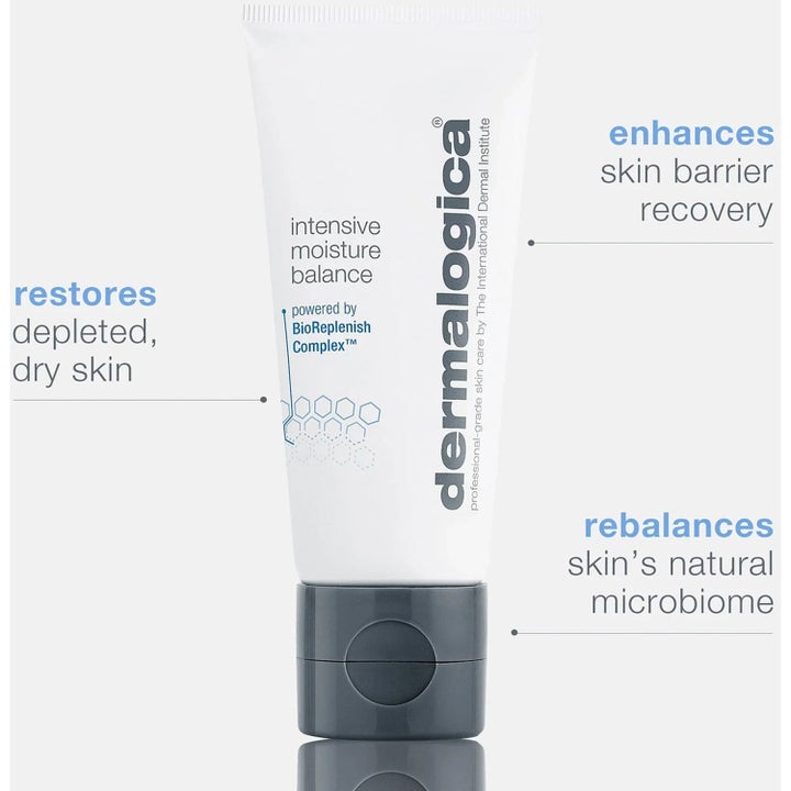 Dermalogica Intensive Moisture Balance 100 ml fugtighedscreme i hvid tube til tør hud med BioReplenish Complex