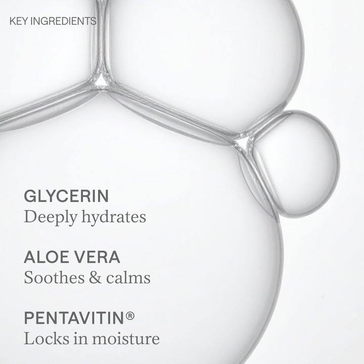 Jorgobé Glycerin Hydra Cleanser 200 ml fugtgivende ansigtsrens med klare bobler og info om glycerin og aloe vera