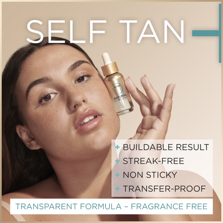 Garnier Ambre Solaire Natural Bronzer Self-Tan Drops 30 ml selvbruner i glasflaske med pipette giver en jævn glød