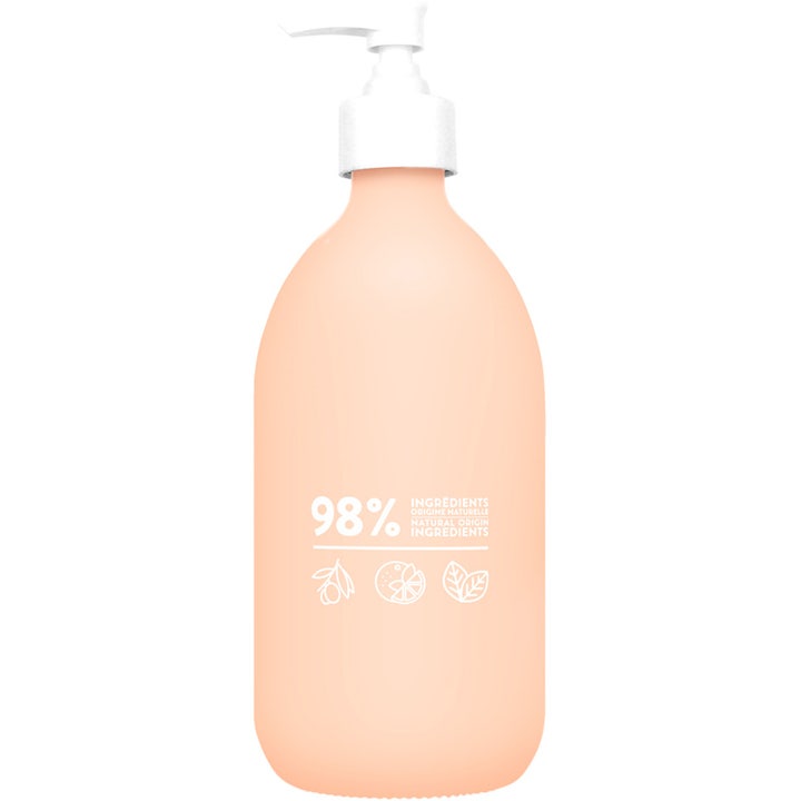 Compagnie de Provence Exfoliating Liquid Marseille Soap 495 ml ferskenfarvet eksfolierende håndsæbe i frostet flaske.