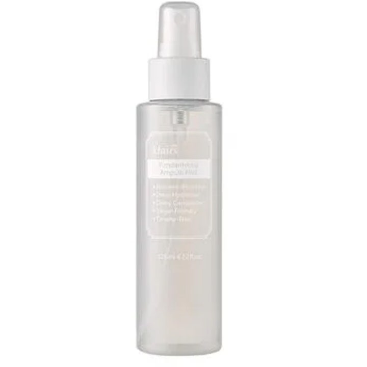 Klairs Fundamental Ampule Mist 125 ml beroligende ansigtsmist i gennemsigtig plastflaske med hvid spraypumpe