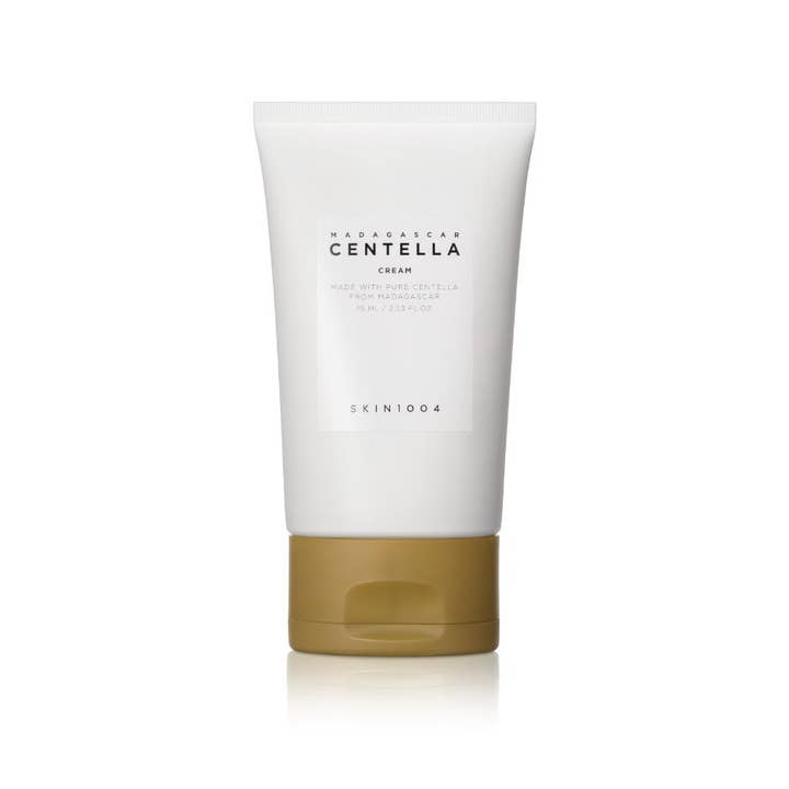 SKIN1004 Madagascar Centella Cream 75 ml beroligende ansigtscreme i hvid tube med guldfarvet låg