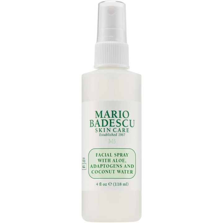 Mario Badescu Facial Spray with Aloe, Adaptogens and Coconut Water 118 ml fugtgivende ansigtsspray i hvid sprayflaske