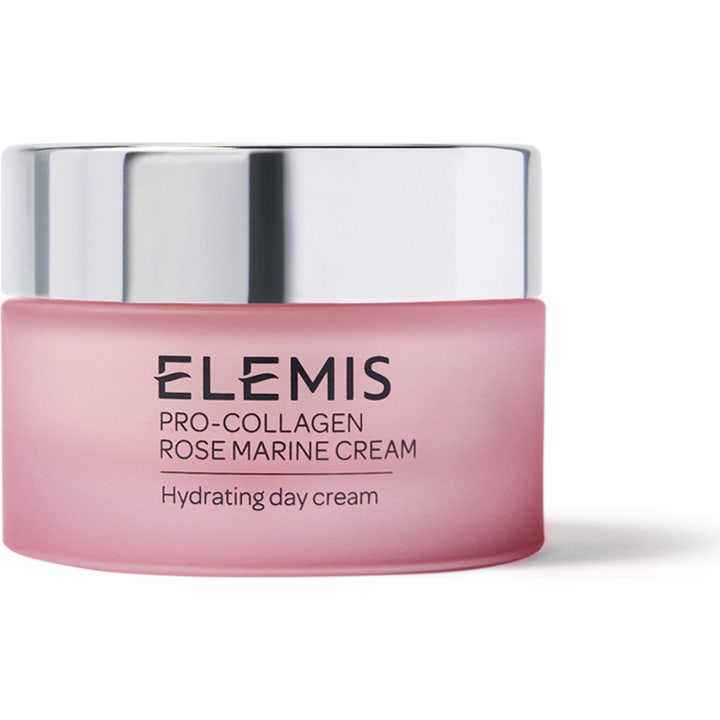 Elemis Pro-Collagen Rose Marine Cream 50 ml fugtgivende dagcreme i mat rosa glaskrukke med blankt sølvlåg