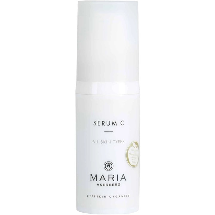 Maria Åkerberg Serum C 30 ml opstrammende ansigtsserum i hvid cylinderformet flaske med hvidt låg