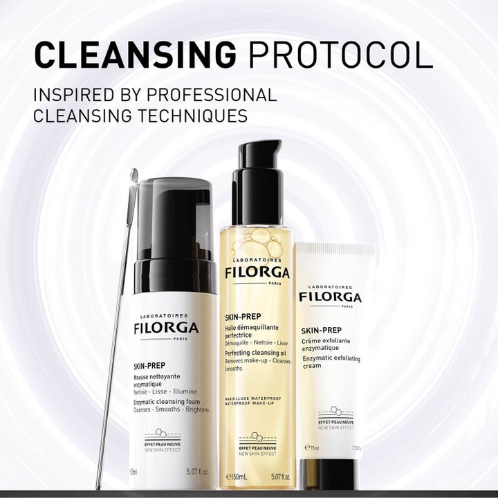 Filorga Skin-Prep Enzymatic Exfoliating Cream 75 ml peeling i hvid tube med renseolie og ansigtsskum