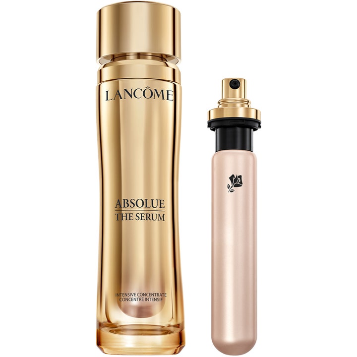 Lancôme Absolue The Serum cellefornyende ansigtsserum i guldflaske med en separat lyserød refill-patron