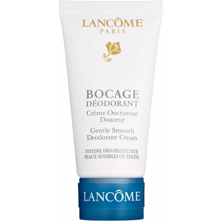 Lancôme Bocage Deodorant Cream beroligende deodorantcreme i hvid tube med blåt låg og ikonisk guldrose.