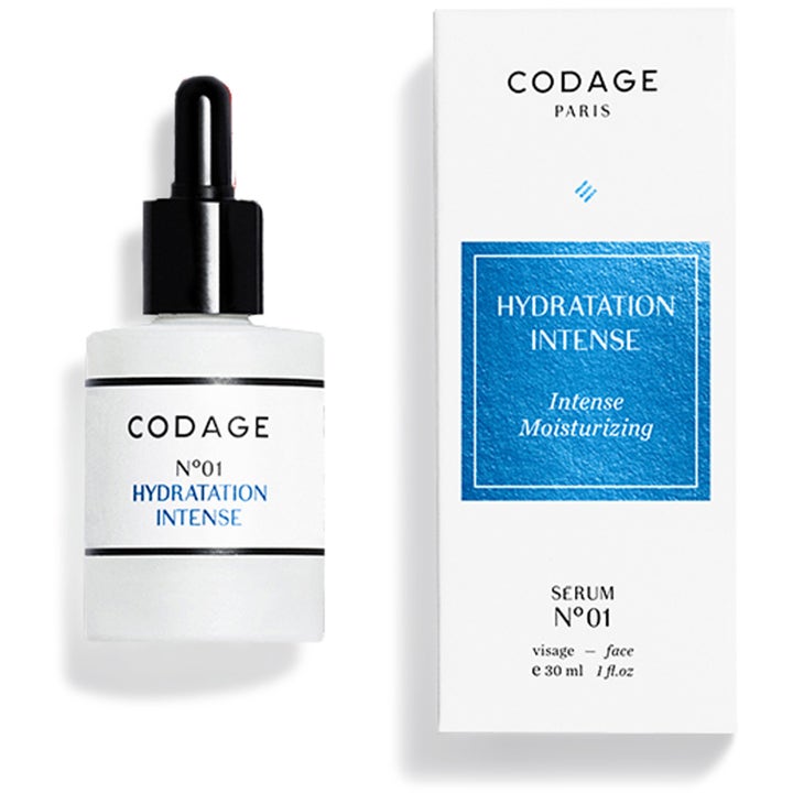 Codage Serum N°01 30 ml fugtgivende ansigtsserum i hvid glasflaske med pipette og matchende æske