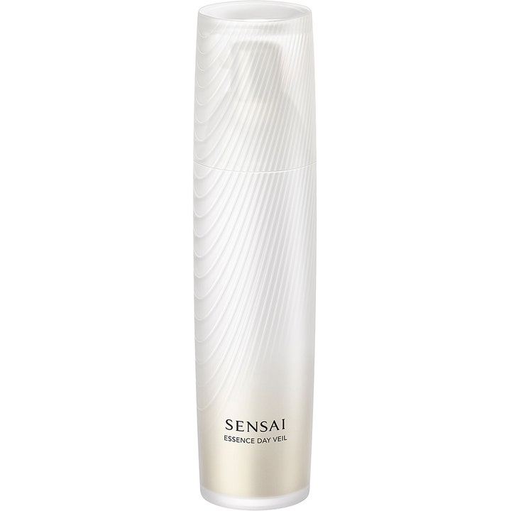 Sensai Essence Day Veil 40 ml beskyttende dagcreme i en hvid flaske med elegant spiralmønster og gylden bund