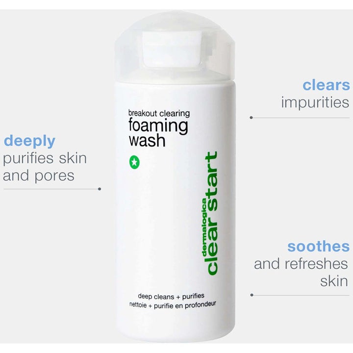 Dermalogica Clear Start Foaming Wash rensegel mod urenheder i hvid flaske der renser porer og beroliger huden.