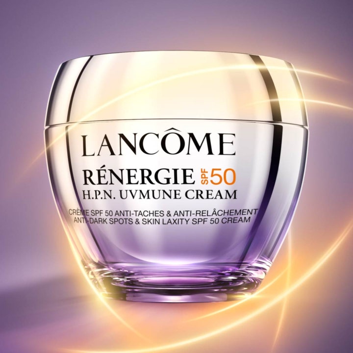 Lancôme Rénergie H.P.N. UVMUNE Cream 50 ml dagcreme i lilla glaskrukke med SPF 50 mod pigmentpletter