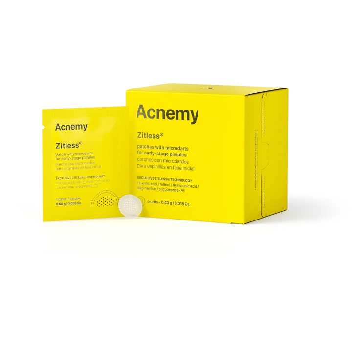 Niche Beauty Lab Acnemy Zitless 5 stk spot treatment mod urenheder i gul æske med mikrodart-plaster