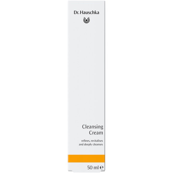 Dr. Hauschka Cleansing Cream 50 ml dybderensende ansigtsrens i hvid æske der forfiner og revitaliserer huden.
