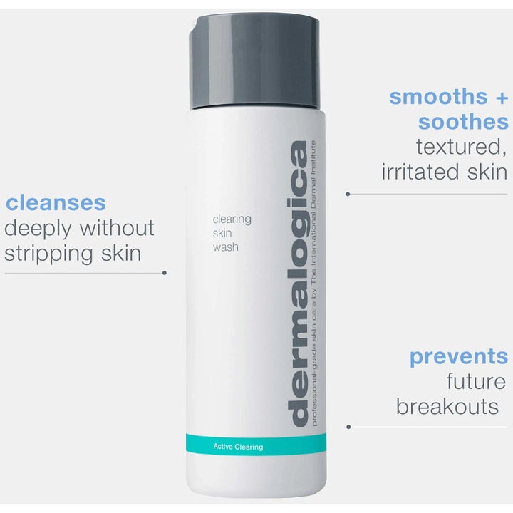 Dermalogica Clearing Skin Wash Duo 2x500 ml dybderensende ansigtsrens i hvid flaske der forebygger urenheder