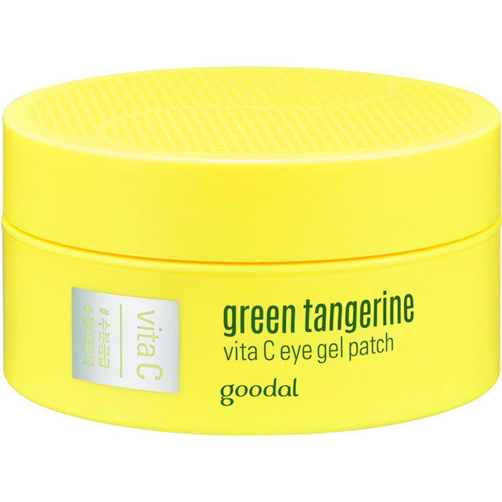 Goodal Green Tangerine Vita C Eye Gel Patch 60 stk lysnende øjenpleje i en gul rund krukke med C-vitamin