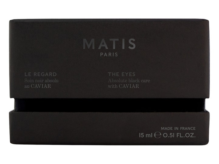 Matis Caviar The Eyes 15 ml luksuriøs øjencreme i sort yderemballage med teksten Absolute black care with CAVIAR.