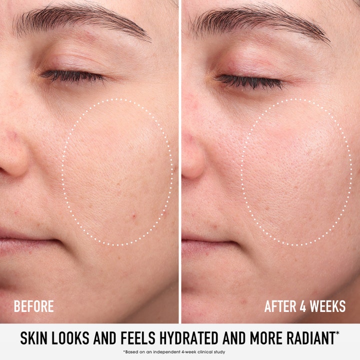 bareMinerals Skin Rescue Pure Moisture Serum 30 ml fugtgivende serum viser strålende hud før og efter 4 uger