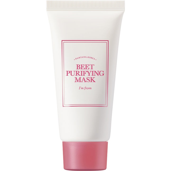 I'm from Beet Purifying Mask rensende ansigtsmaske i hvid tube med lyserødt låg og mat finish