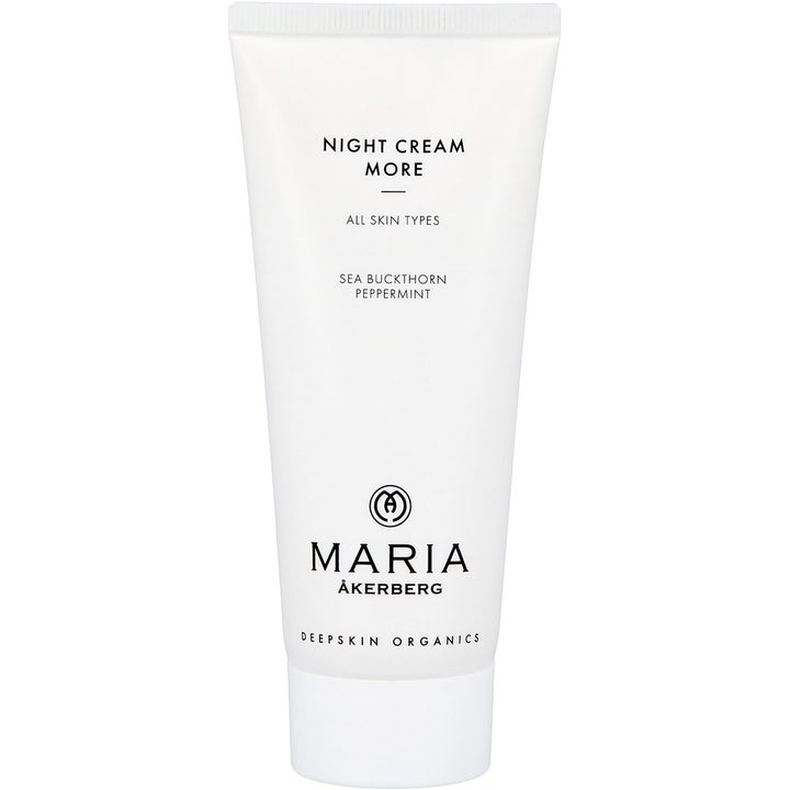 Maria Åkerberg Night Cream More opstrammende natcreme med havtorn i en enkel hvid tube med sort tekst