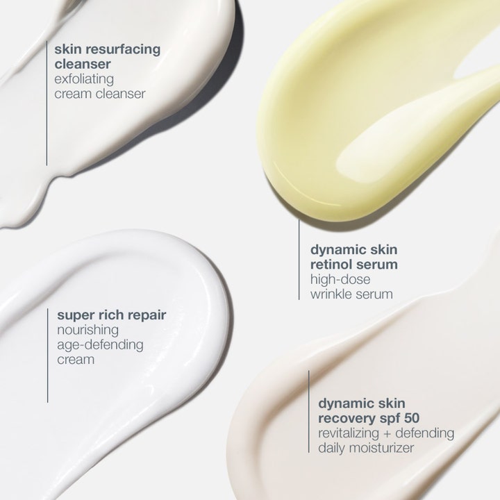 Dermalogica Skin Aging Solutions 70 ml hudplejesæt med teksturer af rens, retinol serum og dagcreme med SPF 50.