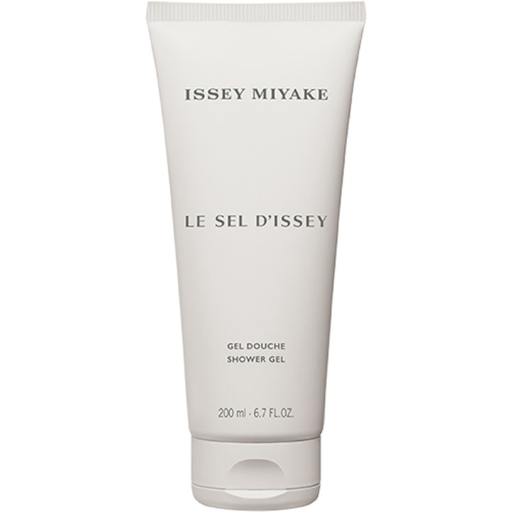 Issey Miyake Le Sel d'Issey 200 ml forfriskende showergel i en stilfuld lysegrå tube med minimalistisk sort tekst