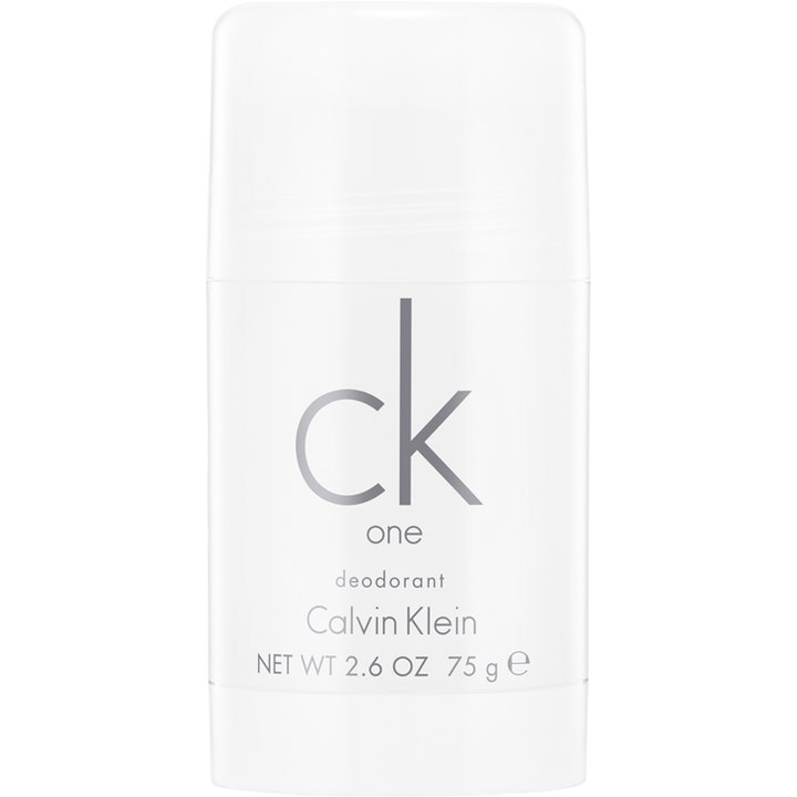 Calvin Klein CK One 75g deodorant stick der giver friskhed i en hvid minimalistisk hylse med grå tekst