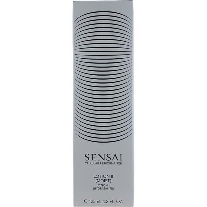 Sensai Cellular Performance Lotion II 125 ml fugtgivende hudpleje med niacinamid i grå æske med sorte linjer