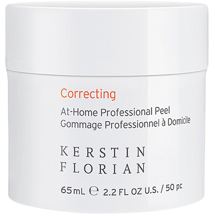 Kerstin Florian Correcting At-Home Professional Peel 50 stk eksfolierende peeling i en hvid krukke med orange tekst