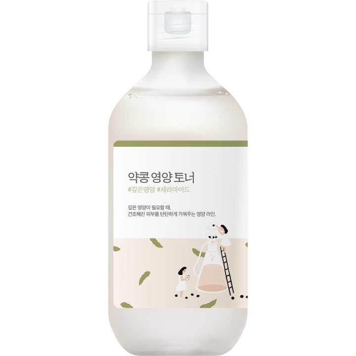 Round Lab Soybean Nourishing Toner 300ml nærende ansigtspleje i matteret flaske med illustreret etiket