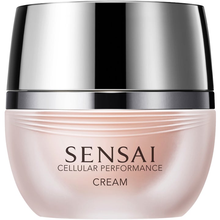 Sensai Cellular Performance Cream fugtgivende ansigtscreme i ferskenfarvet krukke med skinnende sølvlåg