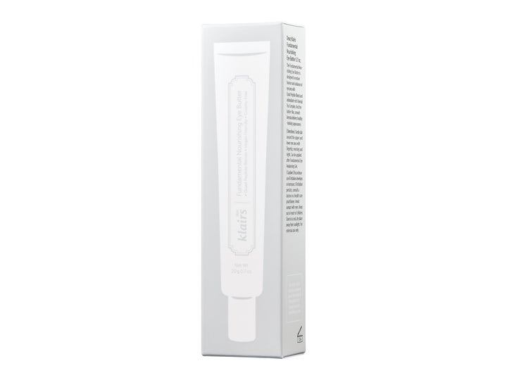 Klairs Fundamental Nourishing Eye Butter 20 g plejende øjencreme i hvid papkasse med produktillustration