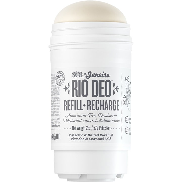 Sol de Janeiro Rio Deo Refill 57g aluminumsfri deodorant i hvid plastbeholder med en cremet lys stift